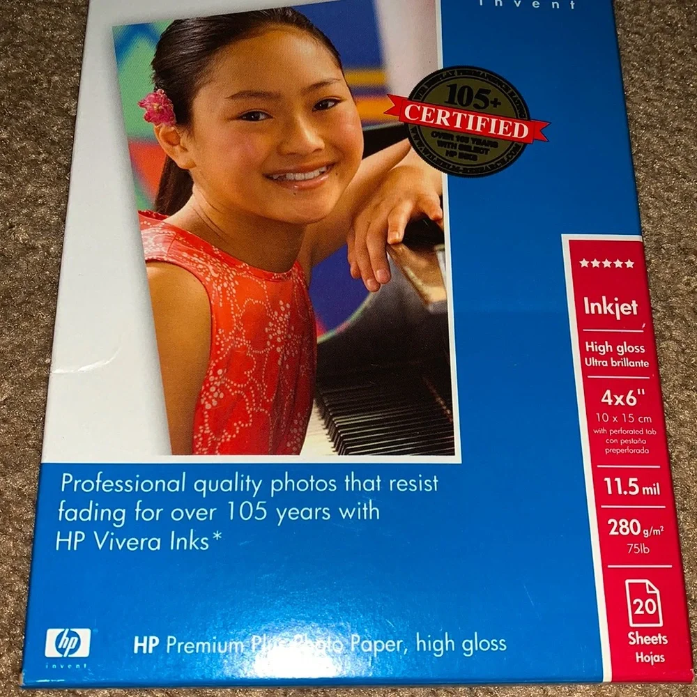 Premium Plus HP Photo Paper 20 sheets Inkjet Glossy Card Stock 11.5 Mil  4